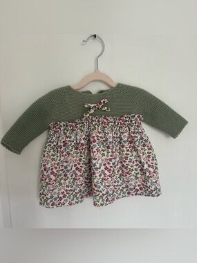 Bloomers Set: by Miccolino 2 Piece Green Baby Dress with Matching Bloomers 0-3M